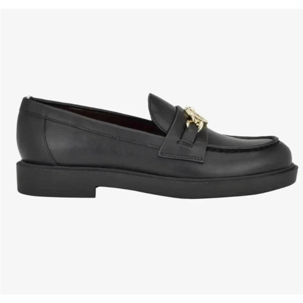 NEW Tommy Hilfiger Women’s Size 7.5 Black Terina Faux Leather Loafers